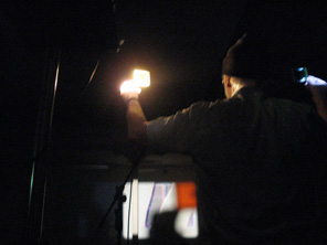 Dirk de Bruyn performing his two-screen work Experiments at the OtherFilm Festival in 2007