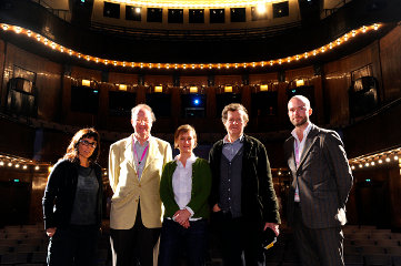 Anne Carey, Peter Cowie, Daniela Thomas and Sir David Hare with Talent Campus Programme Manager Matthijs Wouter Knol at HAU1