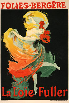 Loïe Fuller at the Folies-Bergère, poster by by Jules Chéret