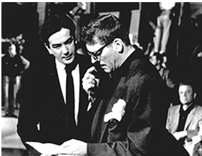 Mackendrick and Lancaster on set, Sweet Smell of Success